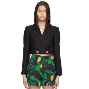 NWT Ganni double-breasted cropped blazer